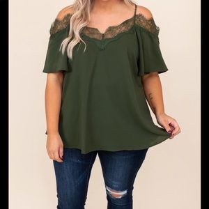 Chic Soul Olive Green Blouse